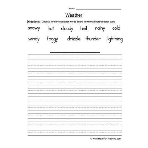 Weather Worksheet