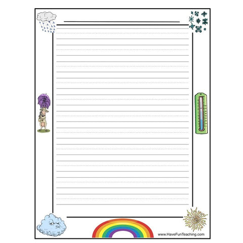 Weather Writing Paper Worksheet