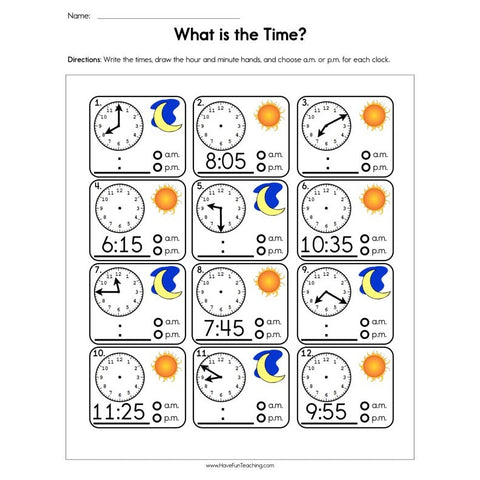 What Is the Time Worksheet