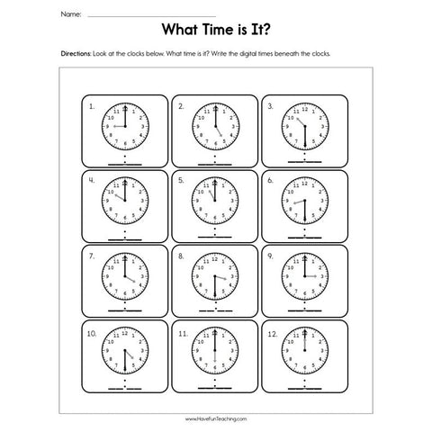 What Time Is It Worksheet