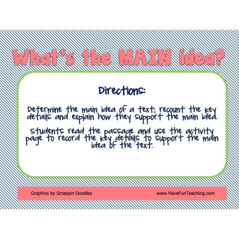 Whats the Main Idea Game