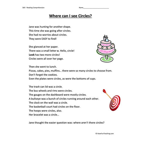 Where Can | See Circles? Worksheet