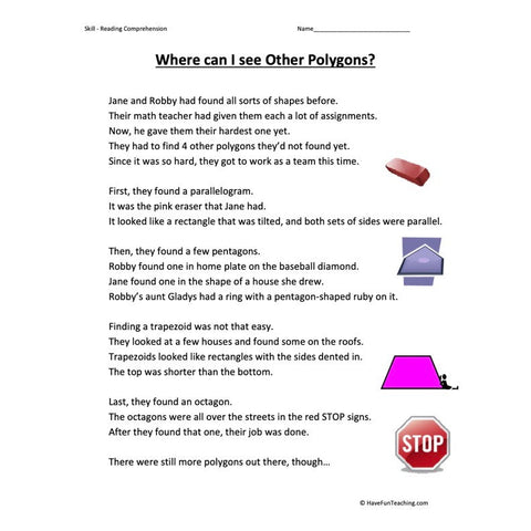 Where Can | See Other Polygons? Worksheet