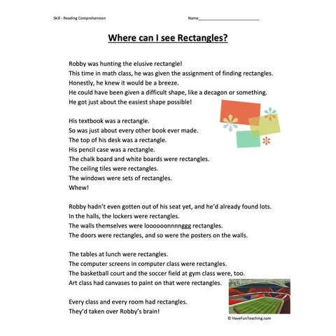 Where Can | See Rectangles? Worksheet