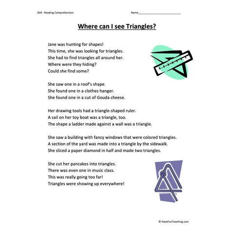 Where Can I See Triangles? Worksheet