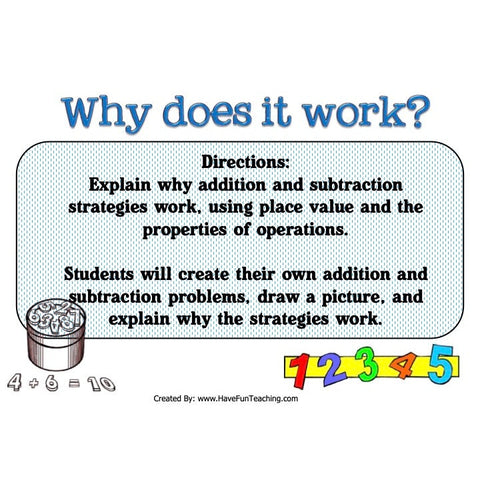 Why Does It Work Addition Subtraction Strategies Game