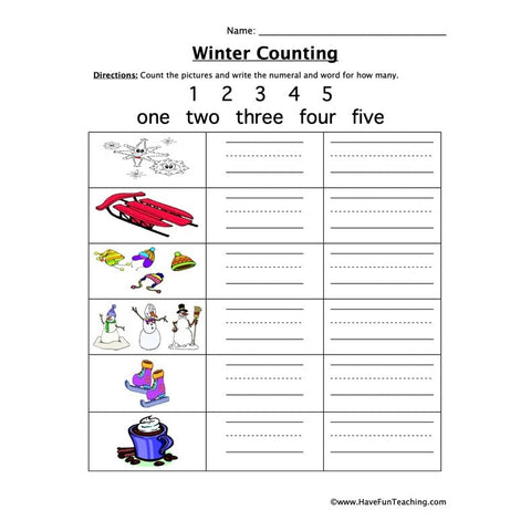Winter Counting 1 Worksheet