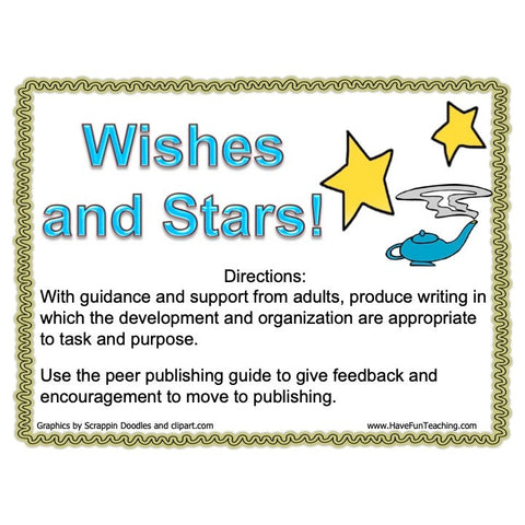 Wishes and Stars Peer Publishing Writing Game