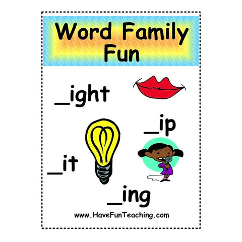Word Family Ight Ing Ip It Worksheet 2