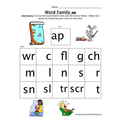 Word Family Ap Worksheet