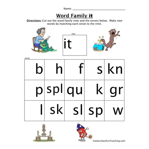 Word Family It Worksheet