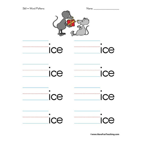 Word Patterns I Worksheet