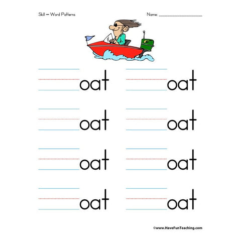 Word Patterns O Worksheet