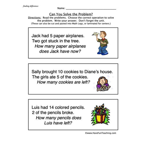 Word Problem Worksheet