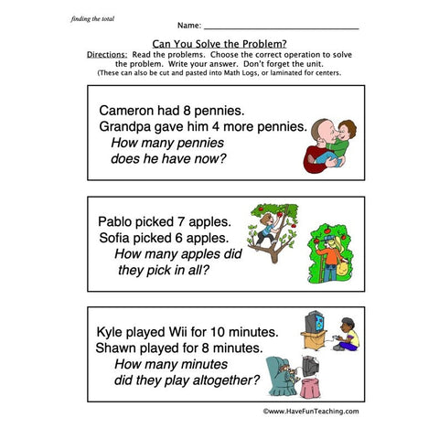 Word Problem Worksheet 2