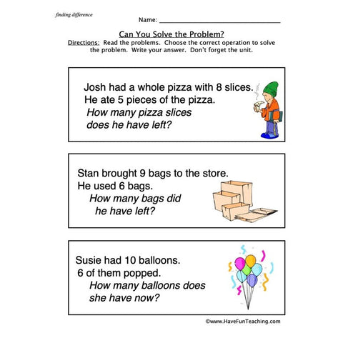 Word Problem Worksheet 3