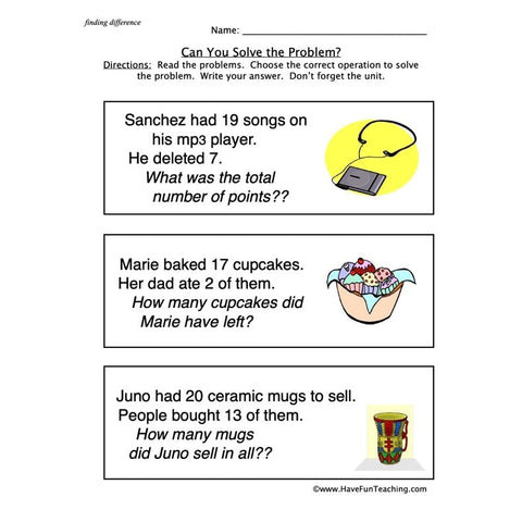 Word Problem 6 Worksheet