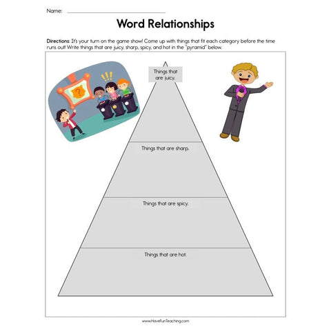 Word Relationships Worksheet