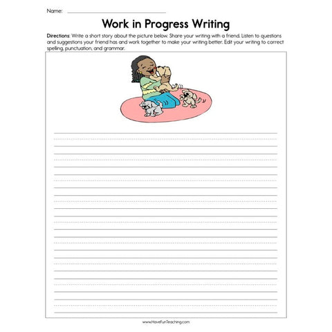Work in Progress Writing Worksheet