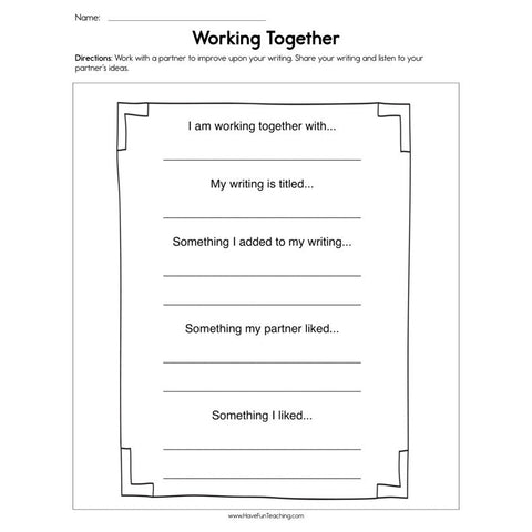 Working Together Worksheet