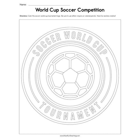 World Cup Soccer Competition Worksheet