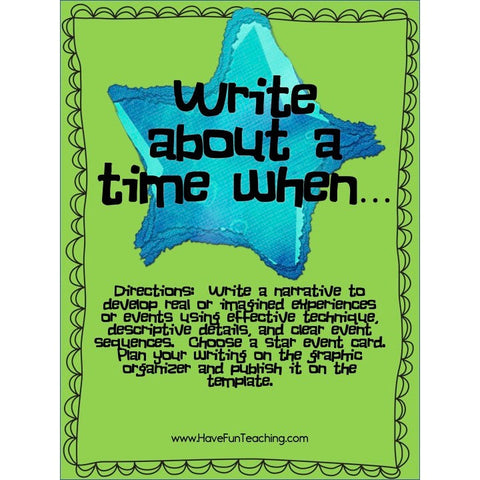 Write About a Time When Worksheet