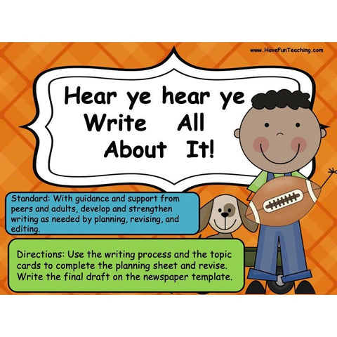 Write All About It Newspaper Writing Activity