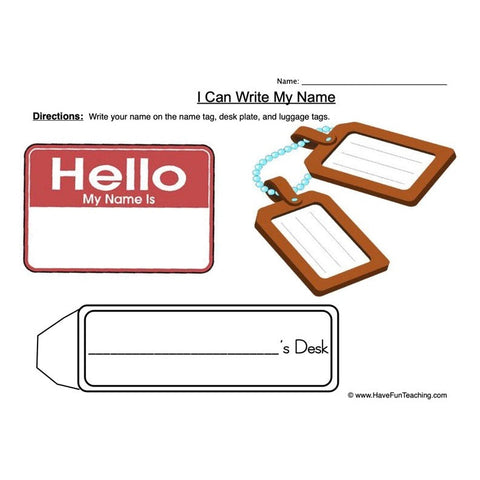 Writing Your Name Worksheet