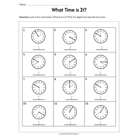 What Time Is It? Worksheet