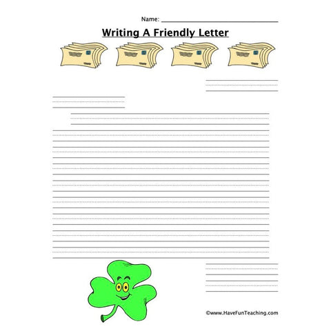 Writing a Letter Shamrock Worksheet