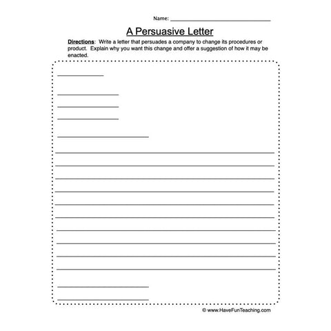 Writing a Letter Worksheet