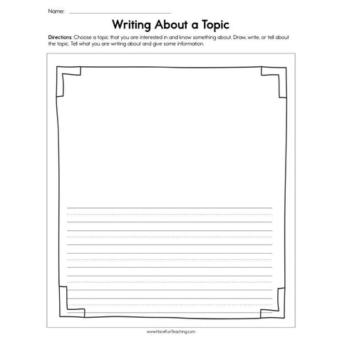 Writing About a Topic Worksheet